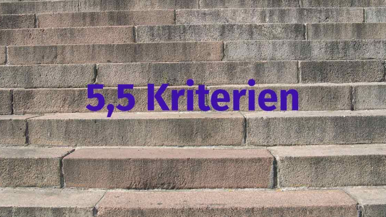 Zahl des Monats Januar: 5,5 Kriterien
